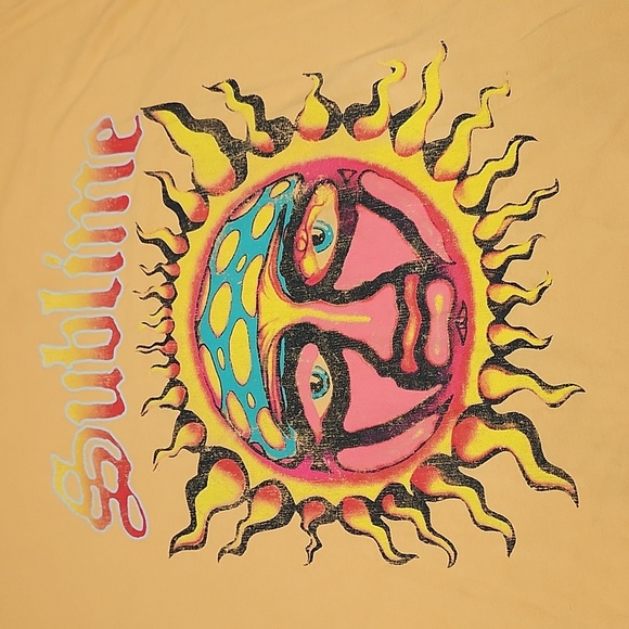 Sublime Classic Sun Logo Graphic T-Shirt Orange Size Large - Picture 2 of 4